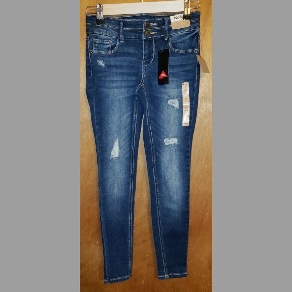 NWT Girls Mudd Double Stack Jean Legging Size: 8